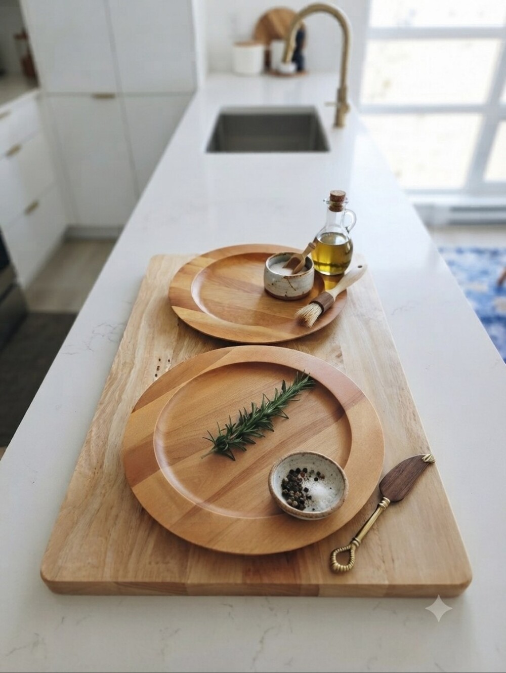 Vintage Williams Sonoma John McLeod Wooden Plates Set 2
